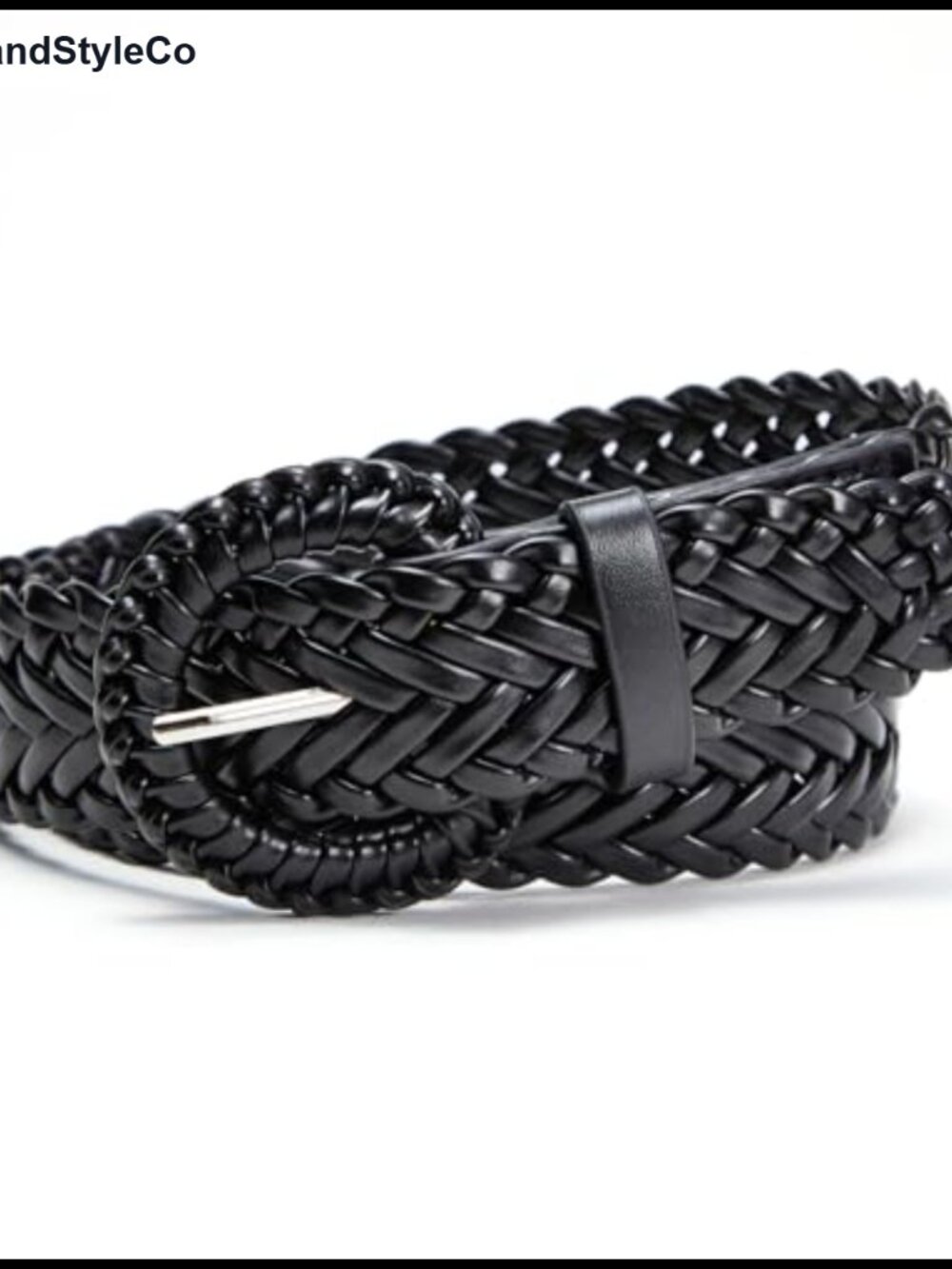 Woven Braided PU Leather Belt Wide Boho Waist Belt for Dresses Jeans